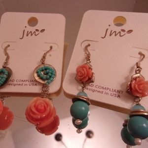 2 PAIRS JM COLLECTION EARRINGS